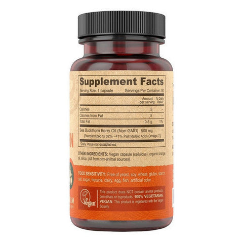 Deva Vegan Vitamins, Vegan Sea Buckthorn Berry Oil-Omega-7, 90 VEG CAPS Deva Vegan Vitamins