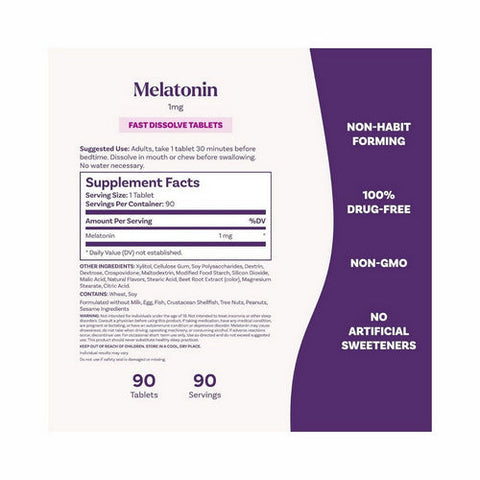 Natrol, Melatonin, 1 mg, Fast Dissolve 90 Tabs Natrol