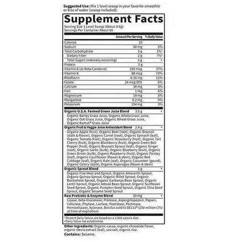 Garden of Life, Perfect Food Raw Real, Chocolate Cacao Powder 570 Grams Garden of Life