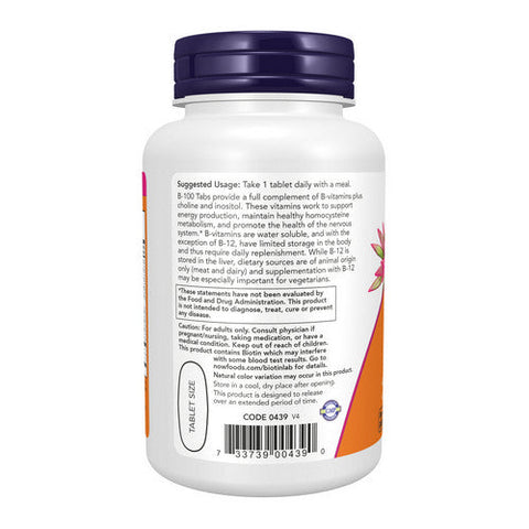 Now Foods, Sustained Release B-100, 100 Tabs Now Foods