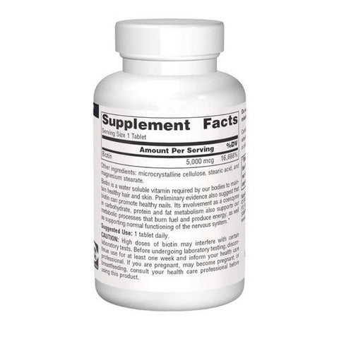 Source Naturals, Biotin, 5,000 mcg, 200 Tabs Source Naturals