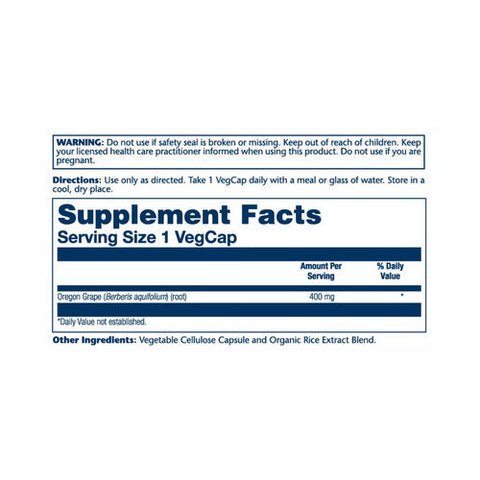 Solaray, Oregon Grape, 400 mg, 100 Caps Solaray