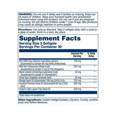 Solaray, Phytoestrogen Plus Efas With Wild Yam Black Cohosh And Dong Quai, 60 Softgels Solaray