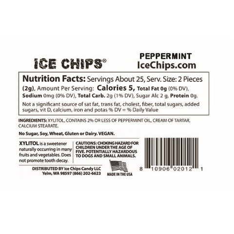Ice Chips Candy, Ice Chips Candy Peppermint, 1.76 Oz Ice Chips Candy