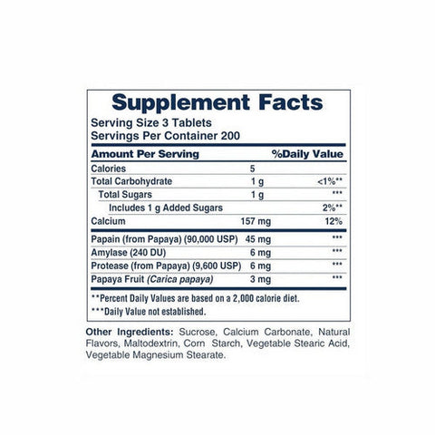 American Health, Original Chewable Papaya Enzyme, 600 Tabs American Health