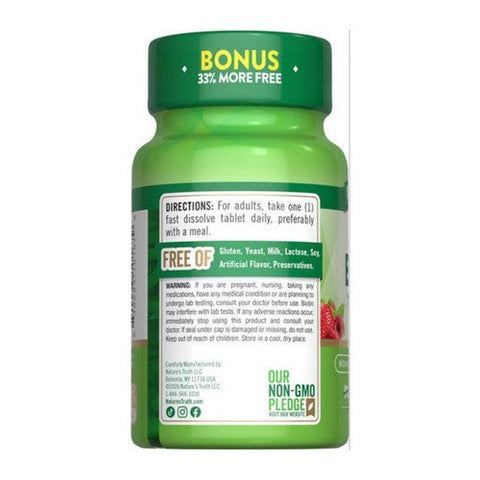 Nature's Truth, Maximum Biotin Fast Dissolve Tablets Natural Berry, 10000 mcg, 120 Tabs Nature's Truth