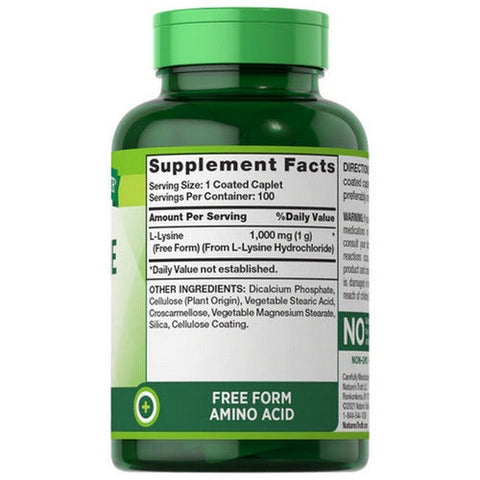 Nature's Truth, L-Lysine, 1000 Mg, 100 Tabs Nature's Truth