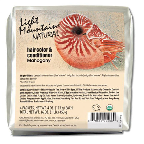 Light Mountain, Natural Hair Color & Conditioner, Mahogany 16 Oz Light Mountain