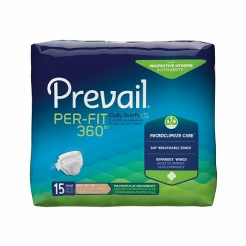 First Quality, Unisex Adult Incontinence Brief Per-Fit 360Â° Size 3 Disposable Heavy Absorbency, Case Of 4 First Quality