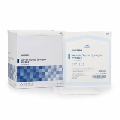 Gauze Sponge McKesson Cotton 8-Ply 4 X 4 Inch Square Sterile 2 Count by McKesson