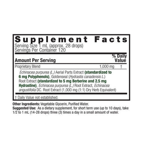 Nature's Answer, Echinacea And Goldenseal Alcohol-Free, 4 Oz Nature's Answer