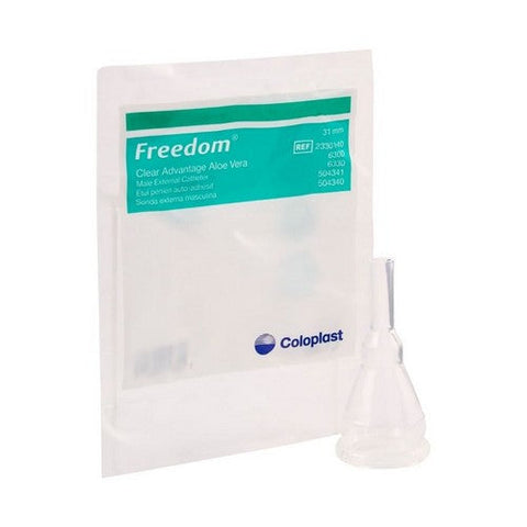 Coloplast, Male External Catheter Freedom Clear Advantage Self-Adhesive Strip Silicone Intermediate, 1 Each Coloplast
