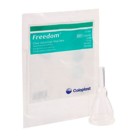Coloplast, Male External Catheter Freedom Clear Advantage Self-Adhesive Strip Silicone Intermediate, Count of 100 Coloplast