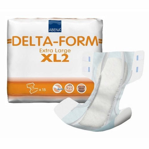 Unisex Adult Incontinence Brief Abena  Delta-Form Tab Closure X-Large Disposable Moderate Absorbency Case of 60 by Abena
