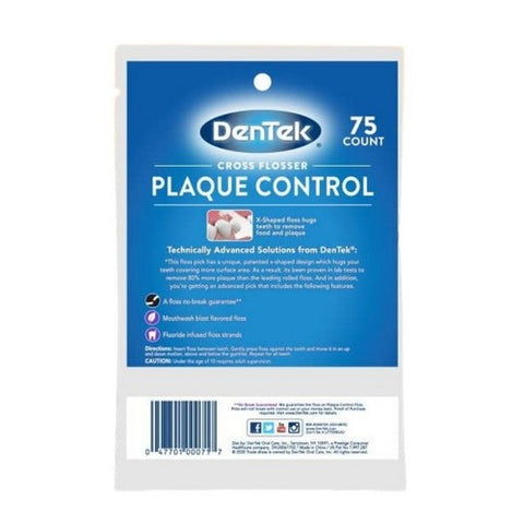 Dentek, Cross Flossers Plaque Control Mouthwash Blast, 75 Count Dentek