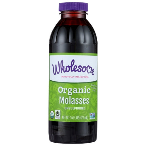 Wholesome, Unsulphured Organic Blackstrap Molasses, 16 Oz(Case Of 12) Wholesome