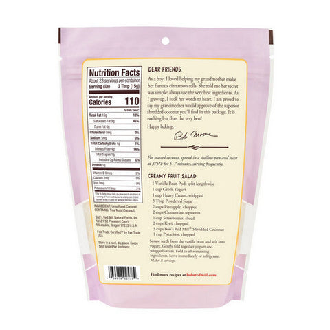 Bobs Red Mill, Coconut Shredded, 12 Oz(Case Of 4) Bobs Red Mill