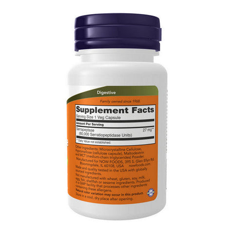 Now Foods, Serrapeptase, 60,000 Units, 60 Veg Caps Now Foods
