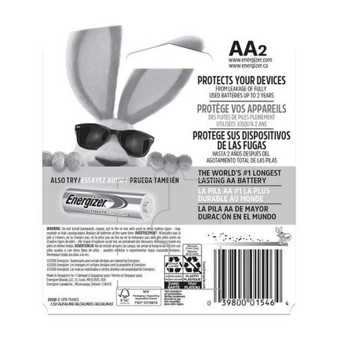 Energizer, Max Alkaline Batteries Aa, 2 Count Energizer