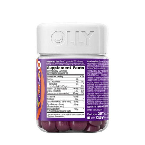 Olly, Immunity Sleep Plus Elderberry Midnight Berry, 36 Count Olly