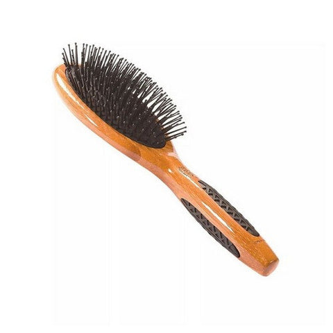 Bass Brushes, Premium Bamboo Handle With Professional Grade Nylon Pin Large Oval Hair Brush, 1 Count