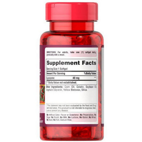 Puritan's Pride, Lycopene, 40 mg, 60 Softgels Puritan's Pride