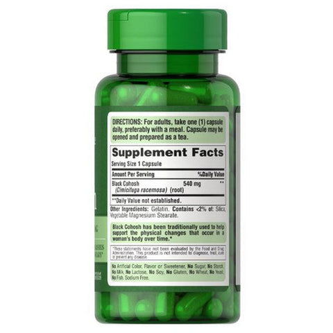 Puritan's Pride, Black Cohosh, 540 mg, 100 Capsules Puritan's Pride