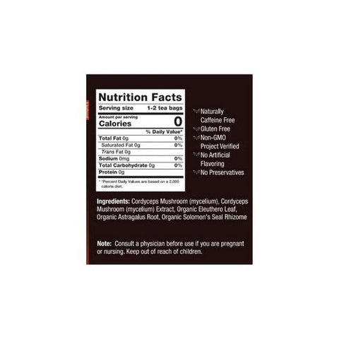 Bravo Tea & Herbs, Cordyceps Mushroom Herbal Tea, 20 Bags