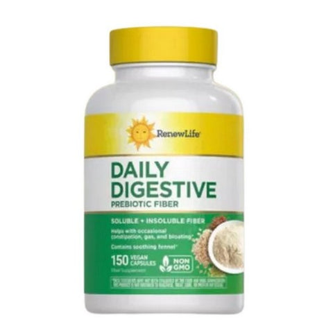 Renew Life, Adult Daily Digestive Prebiotic Fiber, 150 Capsules