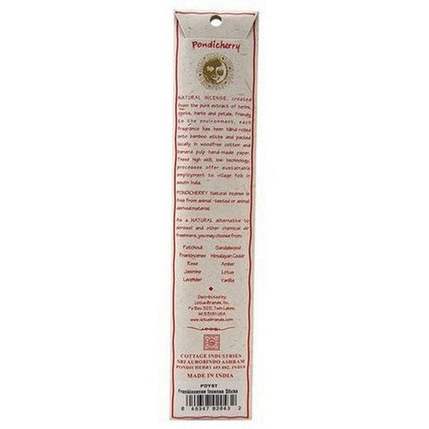 Pondicherry Natural Incense, Frankincense Incense Sticks, 15 Count Pondicherry Natural Incense