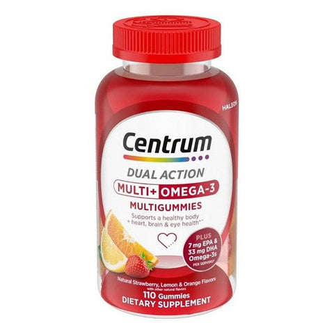 Centrum, MultiGummies Multi Plus Omega 3 Dual Action Adult, 110 Gummies Centrum