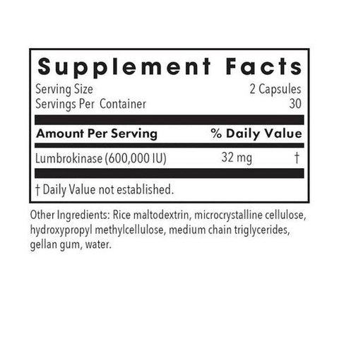 Nutricology/ Allergy Research Group, Lumbrokinase Circulatory System Support, 60 Veg Caps Nutricology/ Allergy Research Group