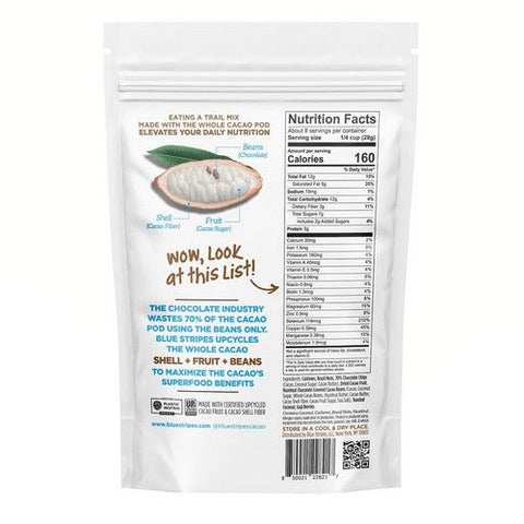 Blue Stripes, Dark Chocolate Coconut Whole Cacao Trail Mix, 8 Oz (Case Of 6) Blue Stripes