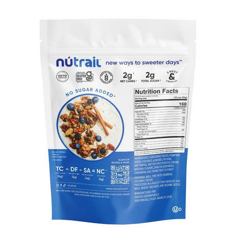 Nutrail, Keto Blueberry Cinnamon Nut Granola, 8 Oz(Case Of 6) Nutrail