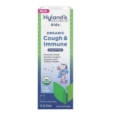 Kids Nighttime Organic Cough Syrup And Immune Support 4 Oz by Hylands