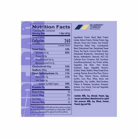 Redcon1, MRE Protein Bar Blueberry Cobbler, 12 Count Redcon1