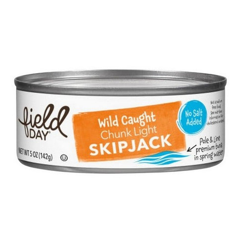 Wild Caught Skipjack No Salt Chunk Light Tuna 5 Oz (Case Of 12) by Field Day