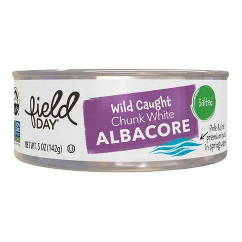 Wild Caught Albacore Salted Chunk White Tuna 5 Oz (Case Of 12) by Field Day