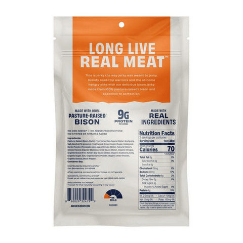 Country Archer, Provisions Pasture Raised Bison Original Jerky, 2 Oz (Case Of 12) Country Archer