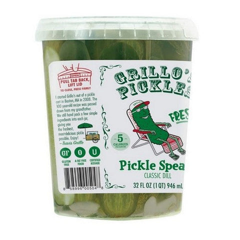 Grillo's Pickles, Pickle Spears Italian Dill Spears, 32 Oz (Case Of 6) Grillo's Pickles