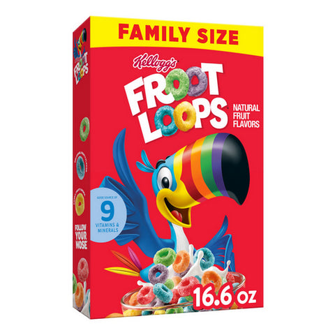 Froot Loops Breakfast Cereal Family Size 16.6 Oz (Case Of 12) by Kellogg's