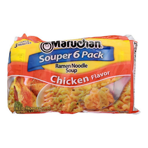 Chicken Flavored Ramen Noodle Soup Souper 6 Pack 18 Oz (Case Of 4) by Maruchan