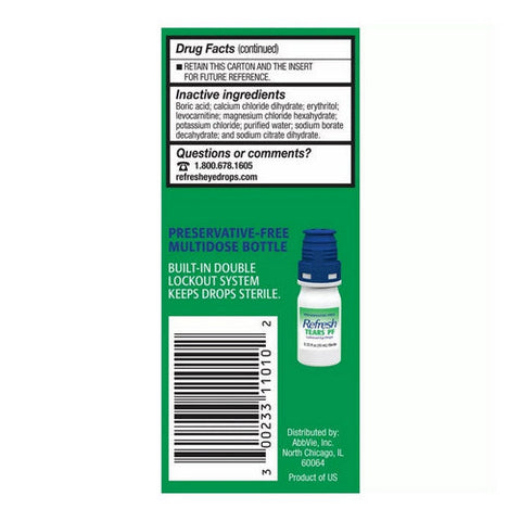 Refresh, Tears PF Lubricant Eye Drops, 0.33 Oz Refresh