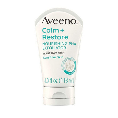Aveeno, Calm And Restore Nourishing PHA Exfoliating Facial Cleanser Face Wash, 4 Oz Aveeno