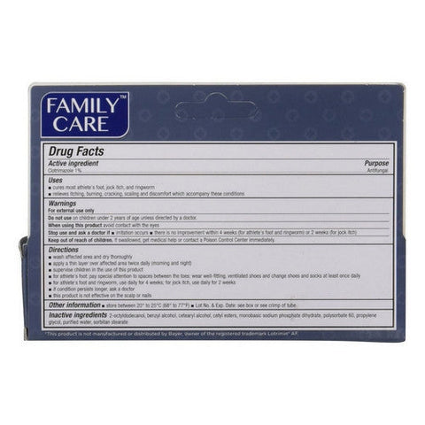 Family Care, Clotrimazole Anti-Fungal Cream 1% USP, 1 Oz Family Care