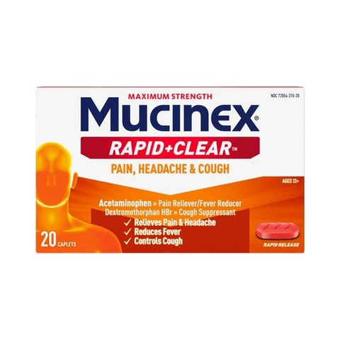 Mucinex, Rapid Plus Clear Caplet Max Strength, 20 Caps Mucinex