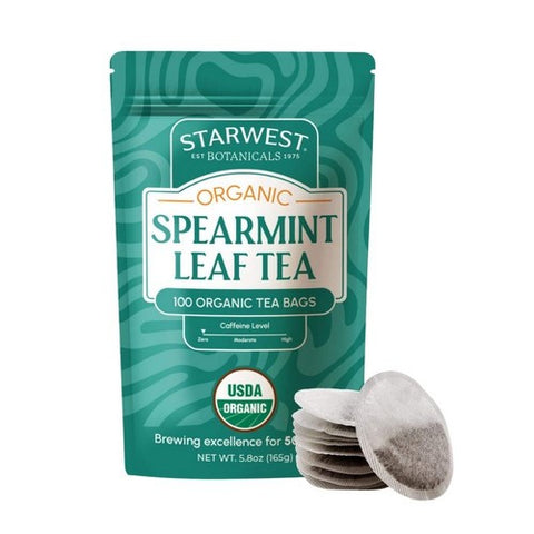 Organic Spearmint Tea Bags 100 Count by Starwest Botanicals