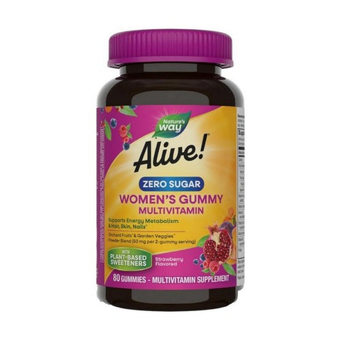 Alive! Zero Sugar Women's Multivitamins Strawberry 80 Gummies by Nature's Way