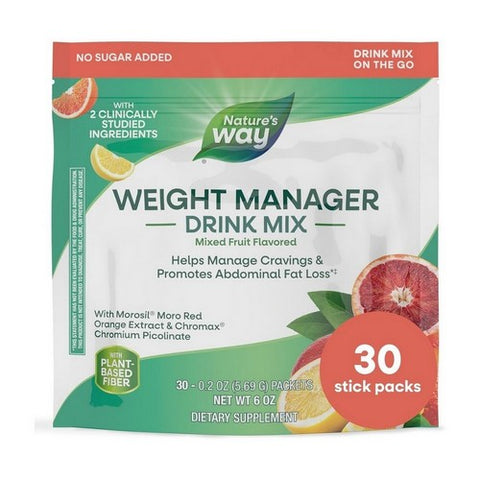 Weight Manager Drink Mix No Sugar Mixed Fruit 30 Packets / 6 Oz by Nature's Way