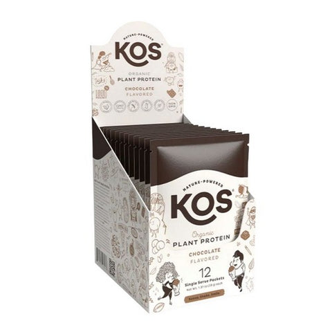Organic Plant Based Protein Powder Chocolate 12 Packets by Kos
